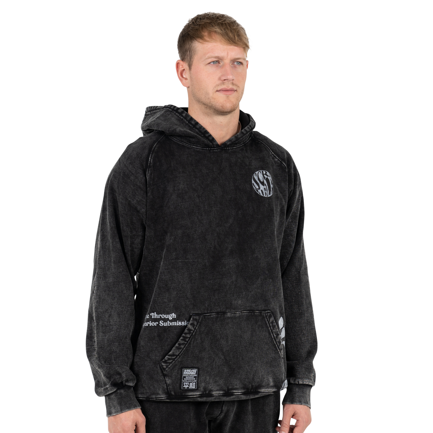 YIN YANG HOODY – FADED BLACK