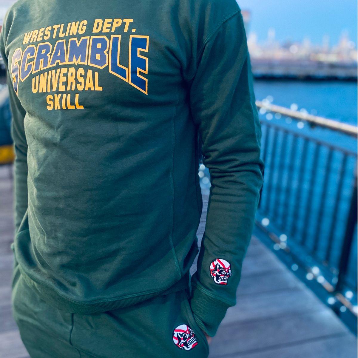 SCRAMBLE COLLEGIATE WRESTLING SWEATSHIRT – SPORTING GREEN