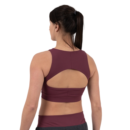 HEARTS CROPPED TANK TOP – BURGUNDY