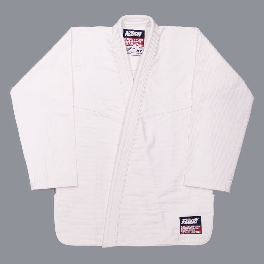 SCRAMBLE STANDARD ISSUE BJJ GI V3 2020 – FEMALE CUT – WHITE